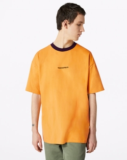 Camisetas Converse Oversized Wordmark Ringer Para Hombre - Naranjas/Flores/Doradas | Spain-5630